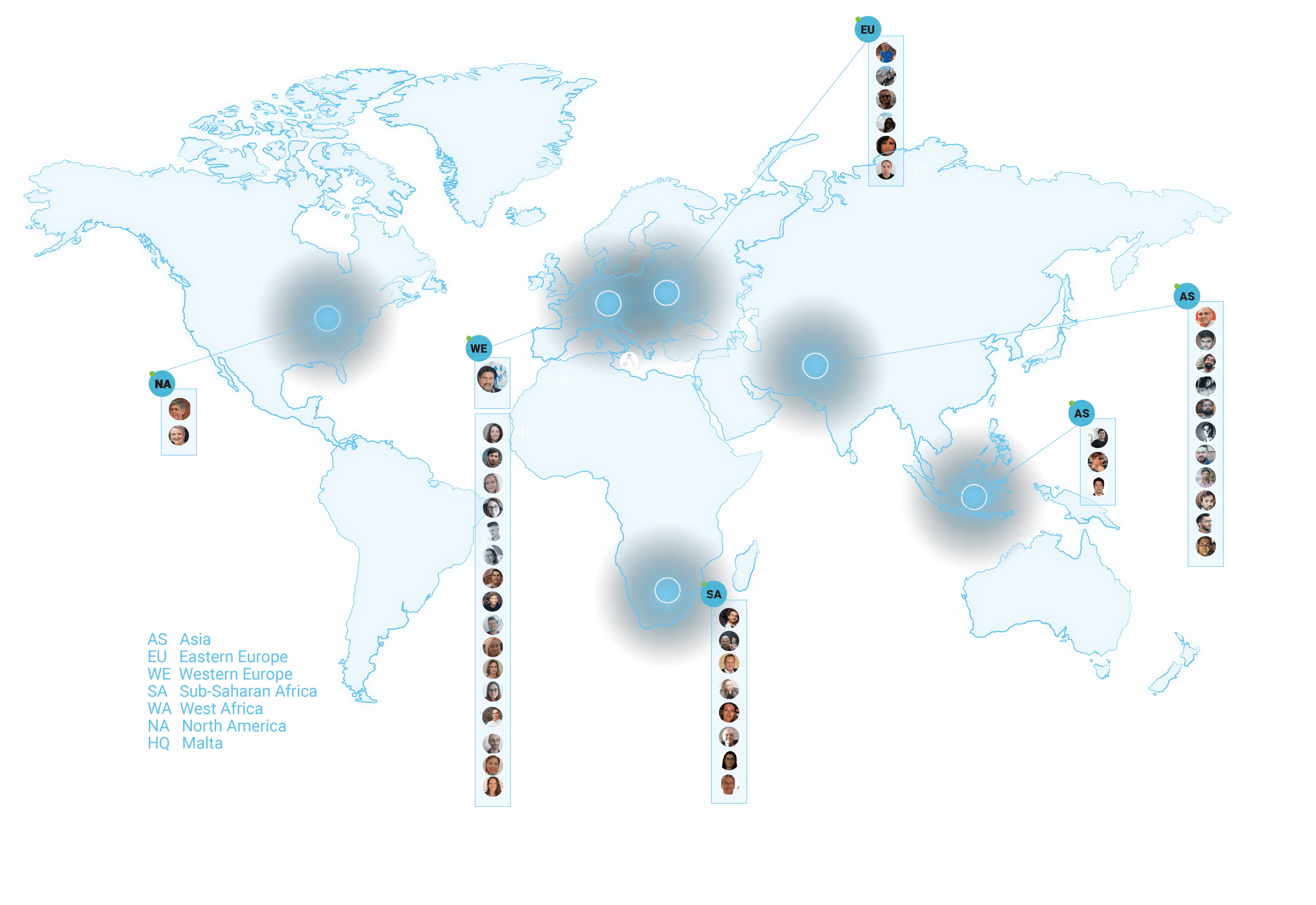 Map of the Mi-C3 global team